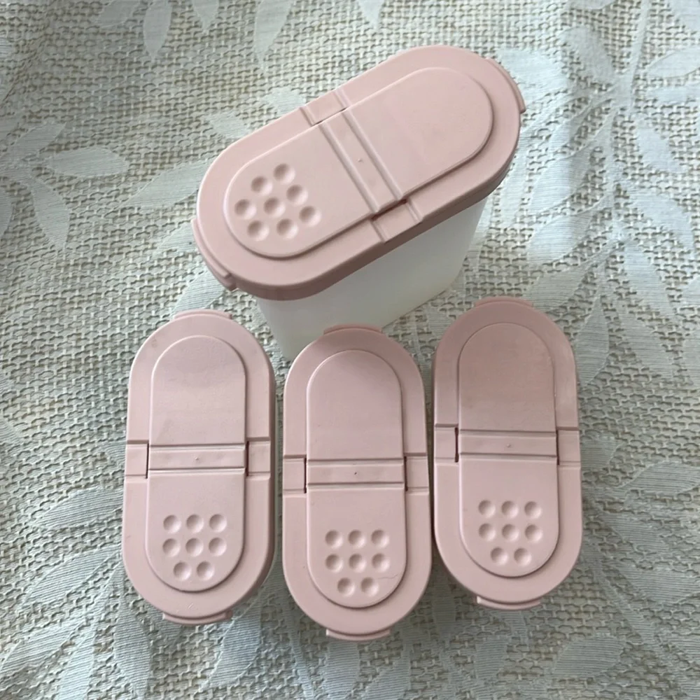 Tupperware Modular Mates Pink Spice Shakers Containers Set of 4